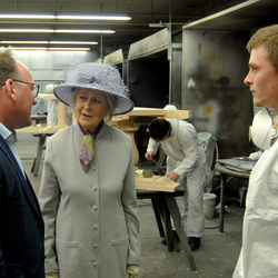 HRH is shown the colouring workshop with Louis Davies and Julian Brown