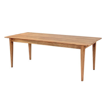 Farmhouse table with rounded taper leg