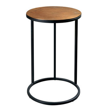 Round Metal Base Chairside Table