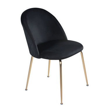 Onyx black velvet dining chair