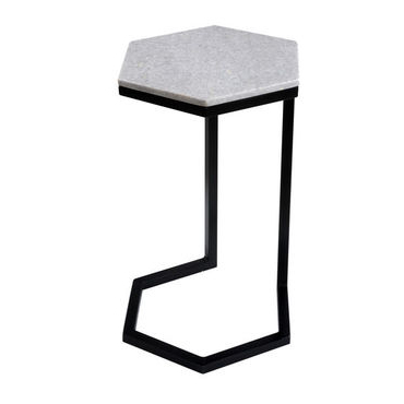 Hexagonal Marble top side table