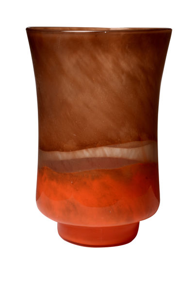 Incandescent Orange Large Glass Vase