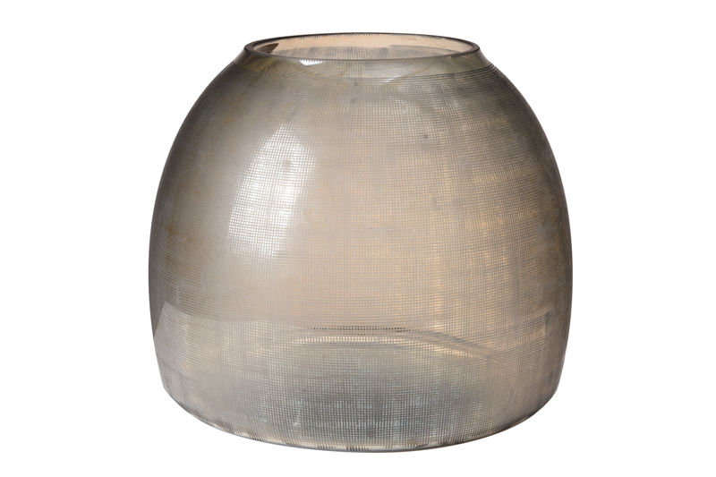 Grey checkered glass vase