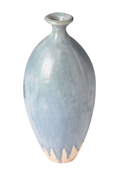 Tall thin neck blue Vase