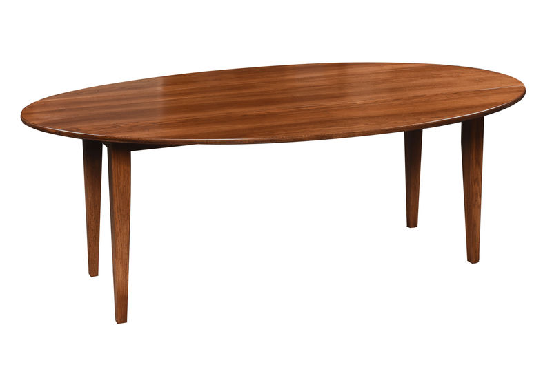 Oval Drop Leaf Dining Table: Shown with both leaves up supported on pull out lopers
