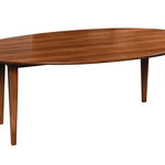 Oval Drop Leaf Dining Table: Shown with both leaves up supported on pull out lopers