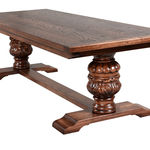 Jacobean Bulbous Leg Extending Table with Two End Leaves