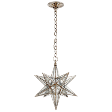 Moravian Medium Star Lantern in Burnished Silver Leaf 