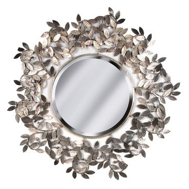 Round aged Silver leaf mirror