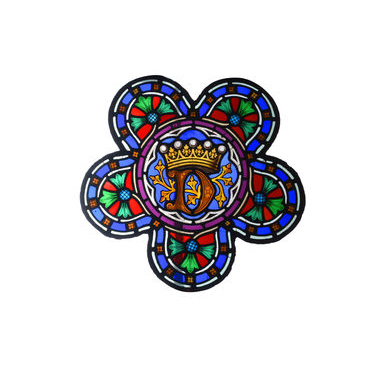 Stain Glass Panel - "D" Crown Motif