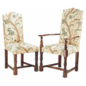 Elizabethan Bulbous Leg Upholstered Chair