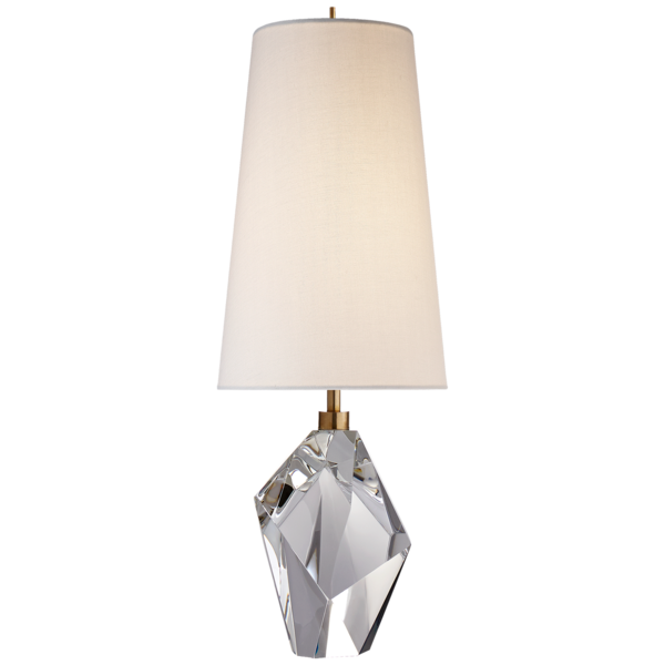 Halcyon Accent Table Lamp in Crystal with Linen Shade