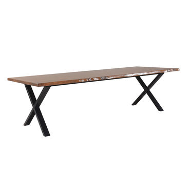 Bespoke Wany Edge Table with metal base